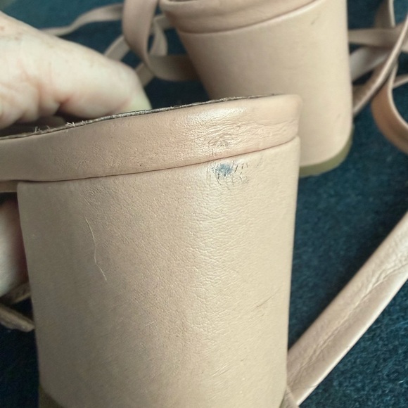 ALOHAS The Lille Leather Block Heels  in Peach Ankle Strap Nude Size EU38 - Picture 11 of 12